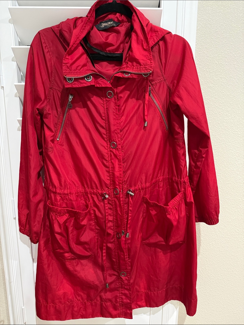 Jou Jou Red Lightweight Trench Anorak Coat